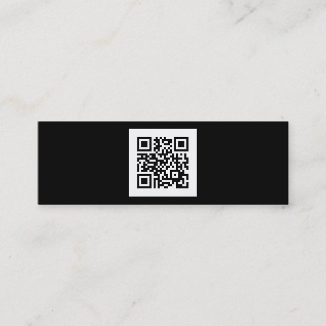 Cartão De Visita Mini Código preto e branco moderno de QR (Frente)