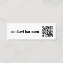 Cartão De Visita Mini Código QR da Tipografia Moderna Mínima Profissiona