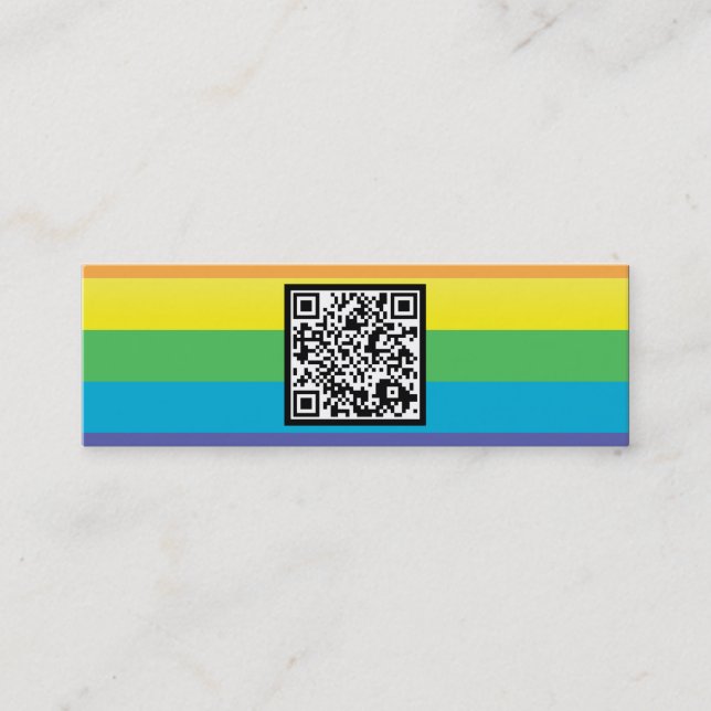 Cartão De Visita Mini código QR das listras arco-íris (Frente)