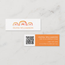Código QR de aguarela arco-íris laranja moderno