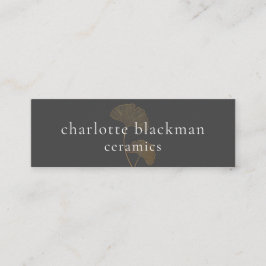 Cartão De Visita Mini Código QR de Folha Moderno Gingko