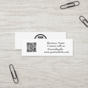 Cartão De Visita Mini Código QR de mídia social digitalizável Black Prof