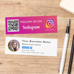 Cartão De Visita Mini Código Qr do Instagram Professional Photo Siga-Me