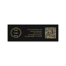Código QR minimalista moderno Dourado negócio negr