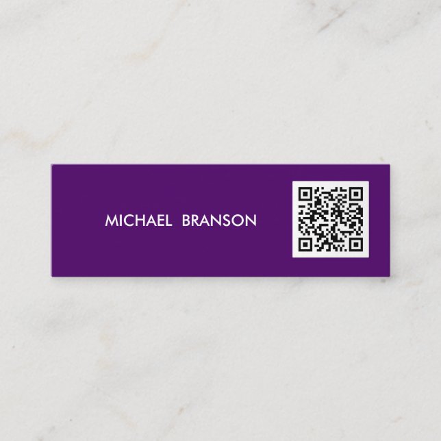 Cartão De Visita Mini CÓDIGO QR Mínimo Profissional Moderno (Frente)