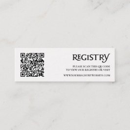 Cartão De Visita Mini Código QR Moderno Preto Chic Royal Registro Enclos