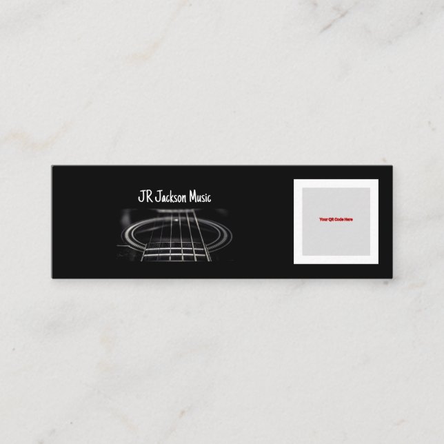 Cartão De Visita Mini CÓDIGO QR Música/Guitarista (Frente)