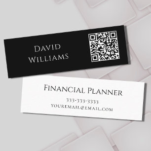 Cartão De Visita Mini Código QR Preto Minimalista Moderno