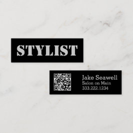 Cartão De Visita Mini Código QR Stylist Urbano elegante