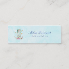 Cartão De Visita Mini Coelhinho Whimsical Andando em um Balão de Ar Quen