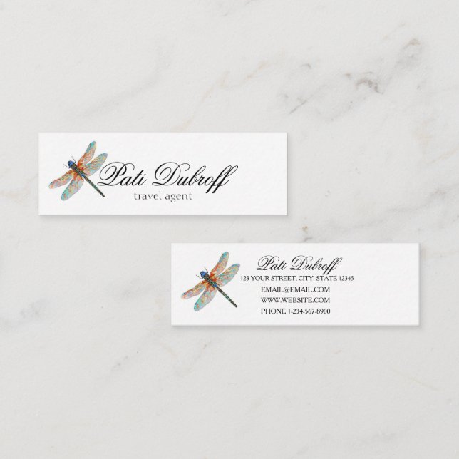 Cartão De Visita Mini Colagem de Fotos do Consultor do Agente viagem (Frente/Verso)