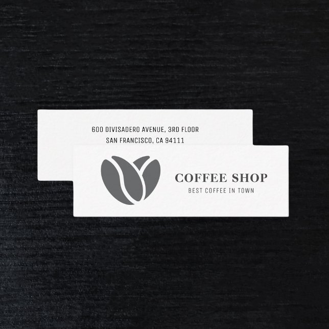 Cartão De Visita Mini Compro de Café Moderno Black Professional (Criador carregado)