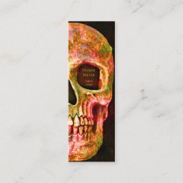 Cartão De Visita Mini Compro de Tatuagem Verde Verde Vermelha Metade Gót