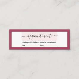 Cartão De Visita Mini Compromisso de Caligrafia Vermelha Moderna