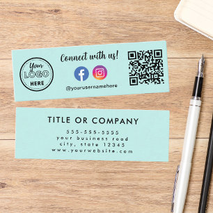 Cartão De Visita Mini Conecte-se com o logotipo do Instagram de Código Q