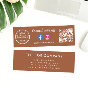 Cartão De Visita Mini Conecte-se com o logotipo do Instagram de Código Q