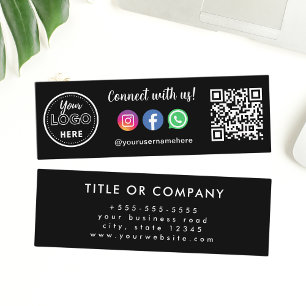 Cartão De Visita Mini Conecte-se com o logotipo Whatsapp Instagram do Fa