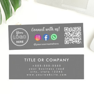 Cartão De Visita Mini Conecte-se com o logotipo Whatsapp Instagram do Fa