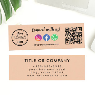 Cartão De Visita Mini Conecte-se com o logotipo Whatsapp Instagram do Fa
