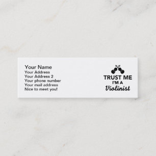 Cartão De Visita Mini Confie que eu mim é um violinista