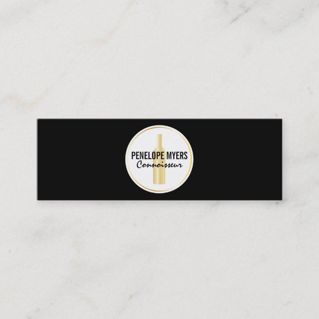 Cartão De Visita Mini Connoisseur | Frasco Dourado (Frente)