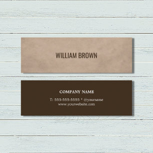 Cartão De Visita Mini Consultor Brown de Textura Elegante Simples Modern