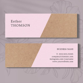 Cartão De Visita Mini Consultor Geométrico do Rosa Kraft impresso Elegan