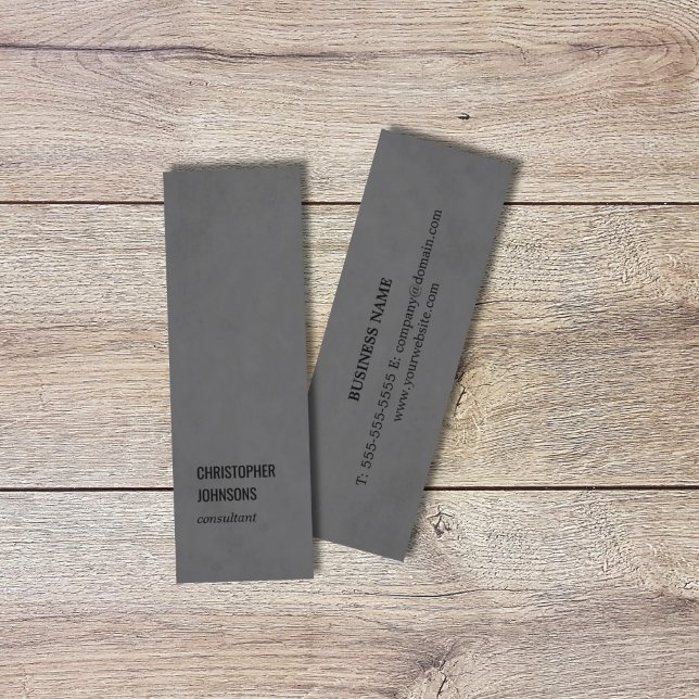 Cartão De Visita Mini Consultora Negra de Cinzas de Textura Simples Mode (Criador carregado)