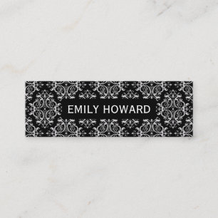 Cartão De Visita Mini Cor damasco Preto