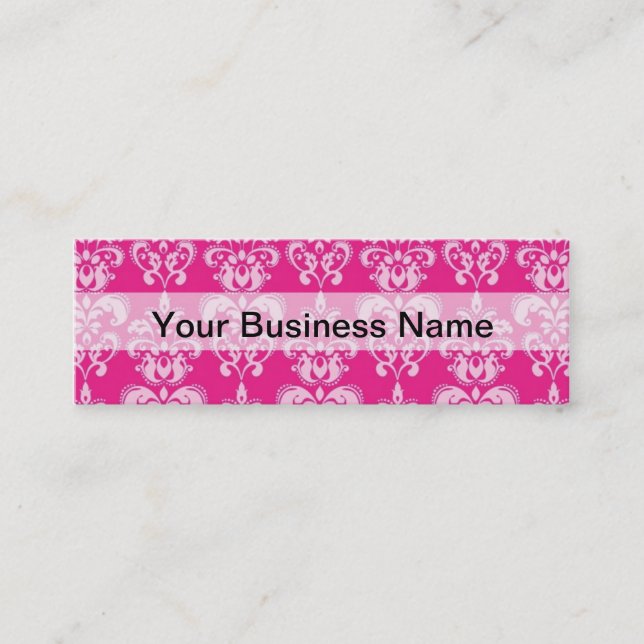 Cartão De Visita Mini Cor damasco rosa quente (Frente)