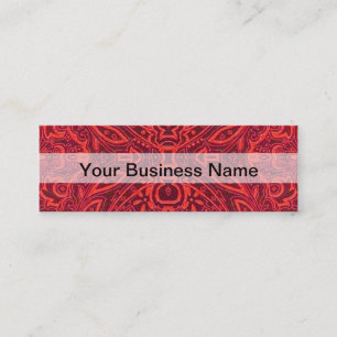 Cartão De Visita Mini Cor damasco tribal vermelha