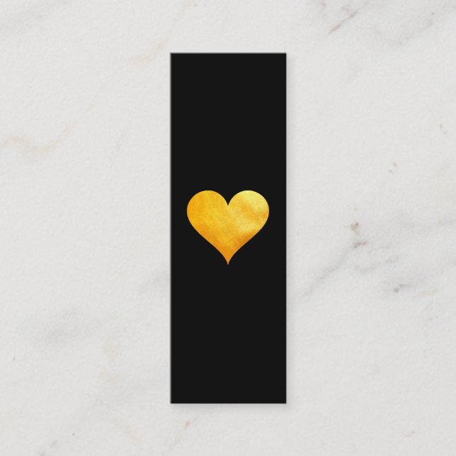 Cartão De Visita Mini Coração Dourado Cutesy (Frente)
