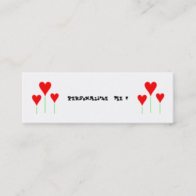 Cartão De Visita Mini Corações florais femininos bonitos do (Frente)