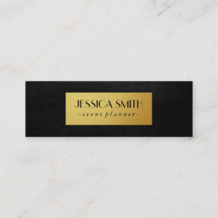 Cartão De Visita Mini Couro do falso/ouro metálico