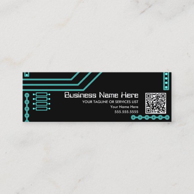 Cartão De Visita Mini cpu v.3 com código qr (Frente)