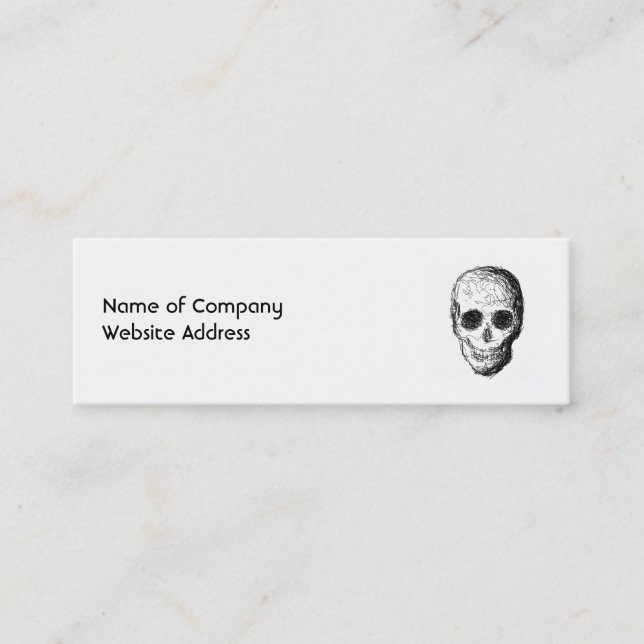 Cartão De Visita Mini Crânio preto (Frente)