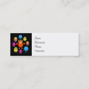 Cartão De Visita Mini Criaturas engraçadas bonitos do partido do monstro