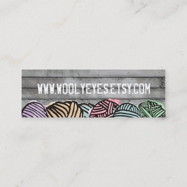 Cartão De Visita Mini Crochet de confecção de malhas do fio da aguarela (Verso)