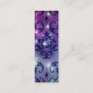 Cartão De Visita Mini Damasco do diamante, LUZES FEERICAMENTE na ameixa