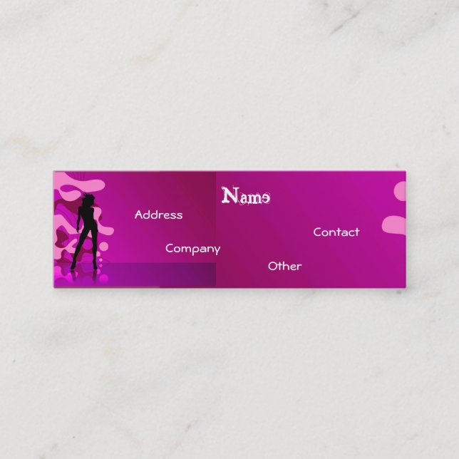 Cartão De Visita Mini Dançarino no rosa roxo (Frente)