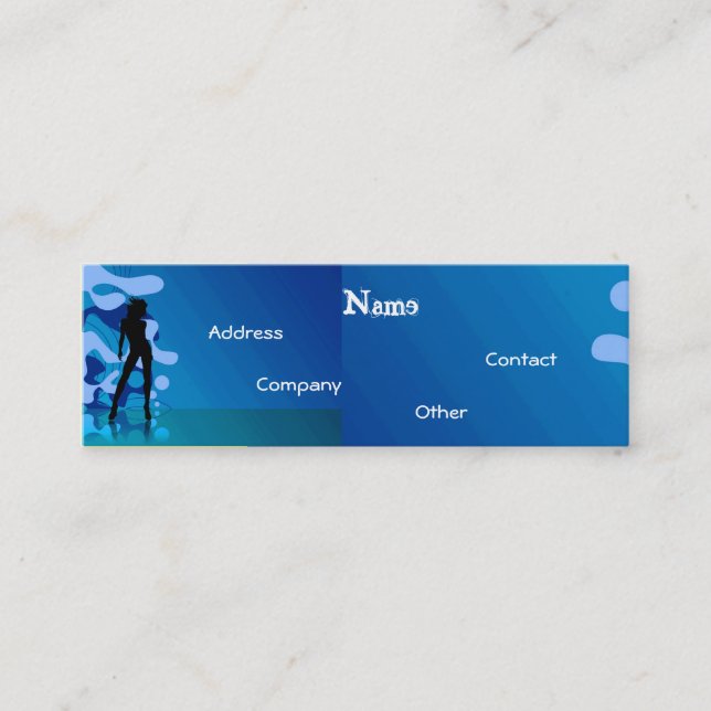 Cartão De Visita Mini Dançarino no roxo azul (Frente)