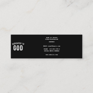 CARTÃO DE VISITA MINI DEDICADO A DEUS TEXTO BRANCO RESFRIADO PERSONALIZÁ