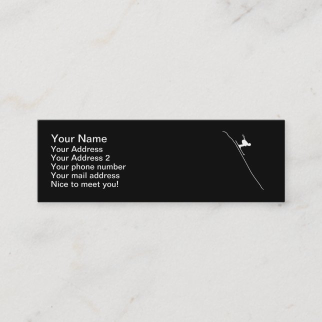 Cartão De Visita Mini Descida de Esqui (Frente)