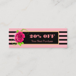 Cartão De Visita Mini Desconto de Raspas Rosa Rosa Cor-de-Quadro Dourado