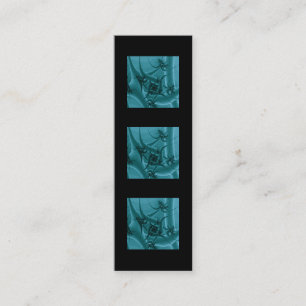 Cartão De Visita Mini Design de Arte Fractal e Azul Turquesa.