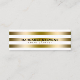 Cartão De Visita Mini Design de Dourado e branco