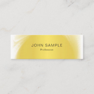 Cartão De Visita Mini Design Minimalista Moderno com Visual Dourado Simp