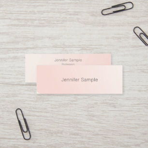 Cartão De Visita Mini Design Simples Moderno Rosa Bege Tendência