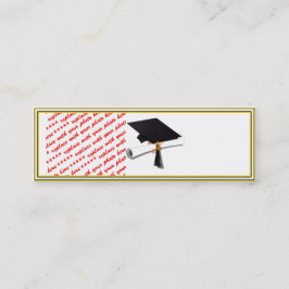 Cartão De Visita Mini Diploma do Boné Formando - Preto e Dourado