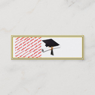 Cartão De Visita Mini Diploma do Boné Formando - Preto e Dourado